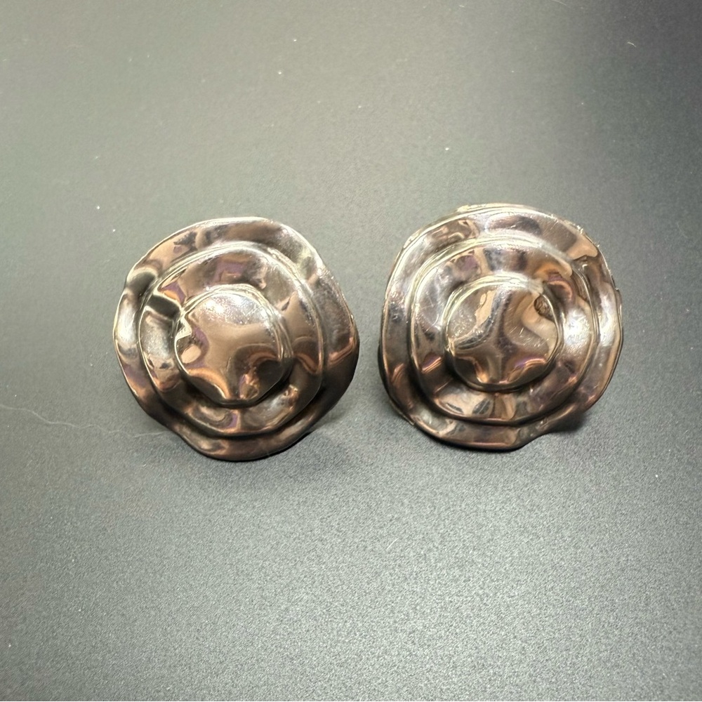 Sterling Silver clip modernist earrings